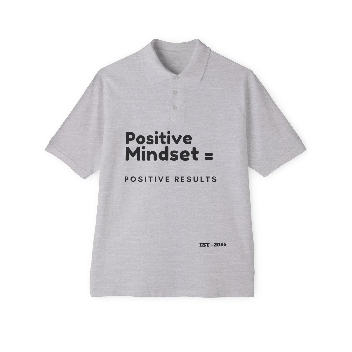 Positive Mindset Polo Shirt, Motivational Shirt for Men, Gift for Dad, Fitness Clothing, Office Wear, Casual Style