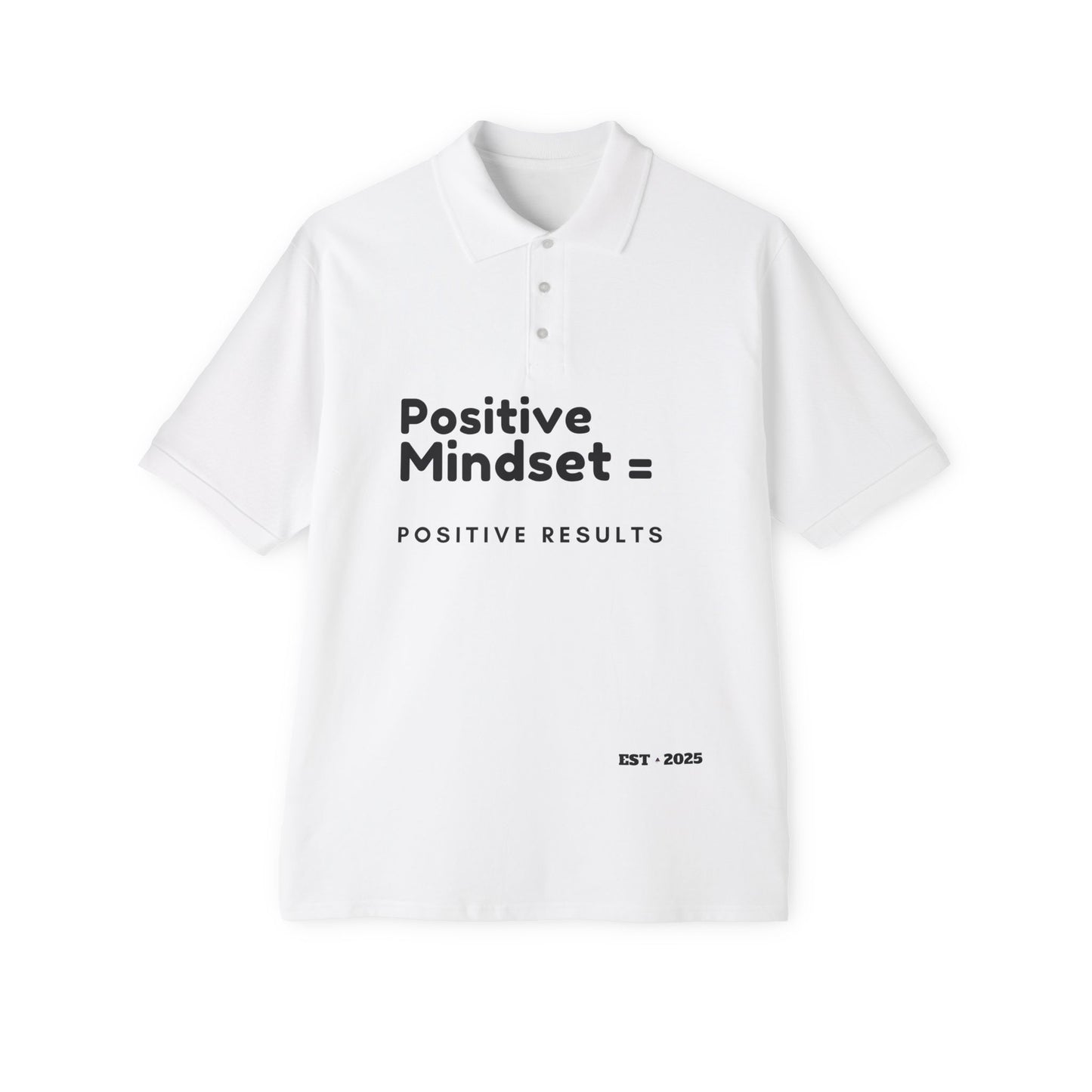 Positive Mindset Polo Shirt, Motivational Shirt for Men, Gift for Dad, Fitness Clothing, Office Wear, Casual Style