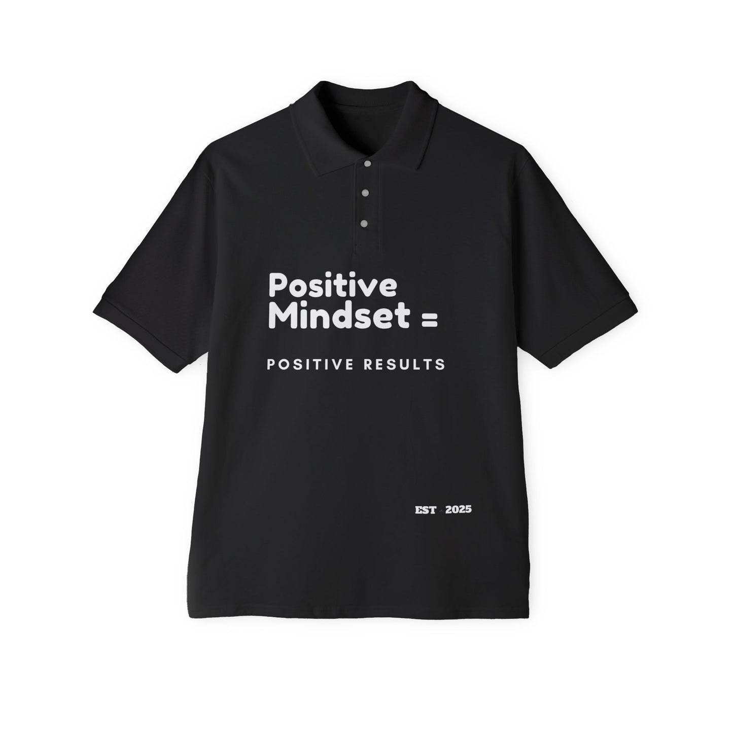 Positive Mindset Polo Shirt, Motivational Shirt for Men, Gift for Dad, Fitness Clothing, Office Wear, Casual Style