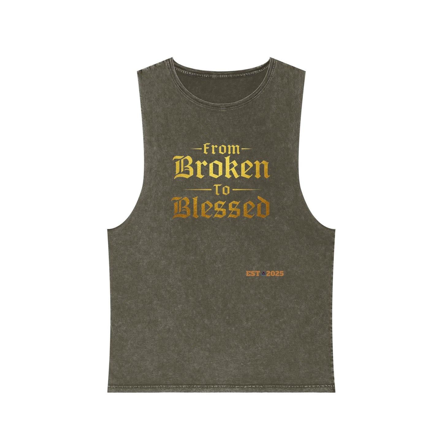 Tank Top - Blessed Believer Positive Stonewash Design