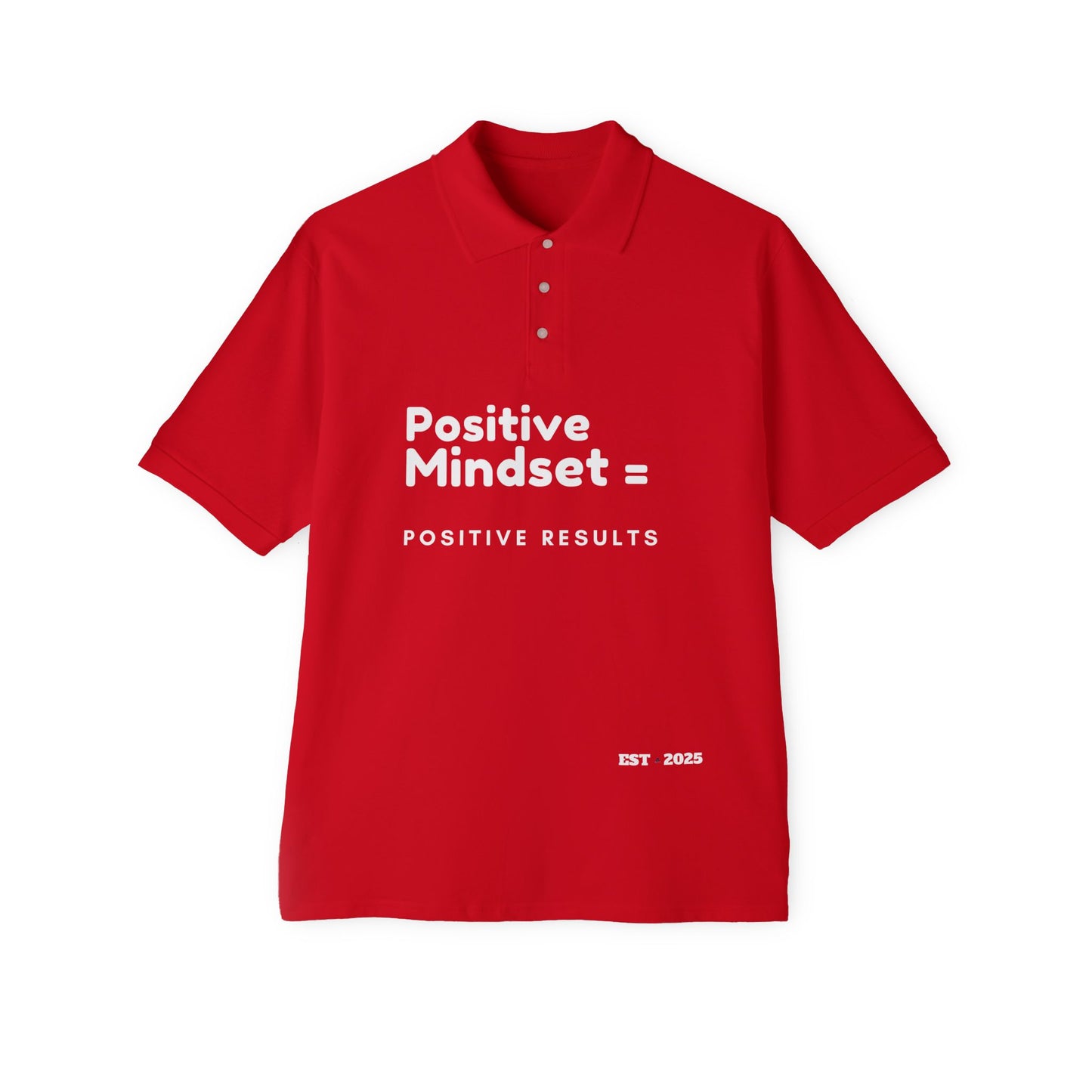 Positive Mindset Polo Shirt, Motivational Shirt for Men, Gift for Dad, Fitness Clothing, Office Wear, Casual Style
