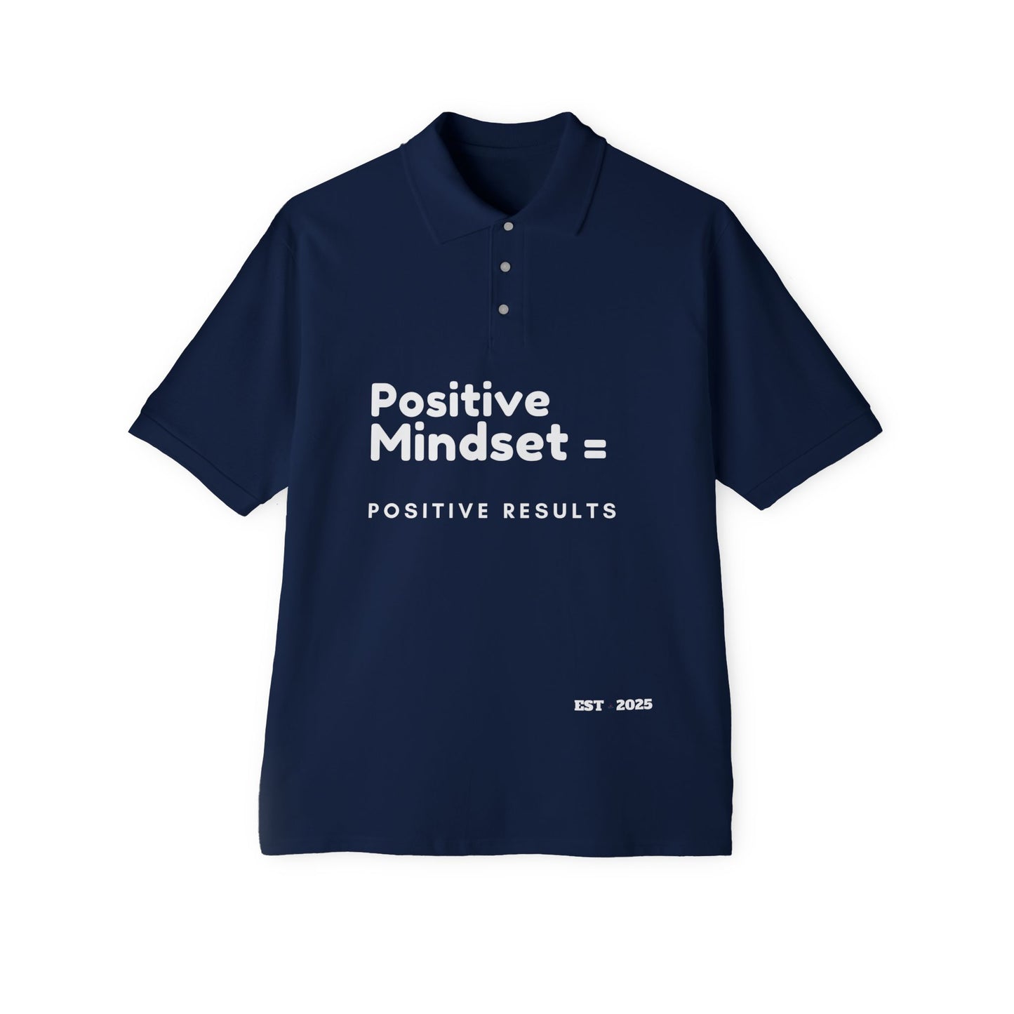 Positive Mindset Polo Shirt, Motivational Shirt for Men, Gift for Dad, Fitness Clothing, Office Wear, Casual Style