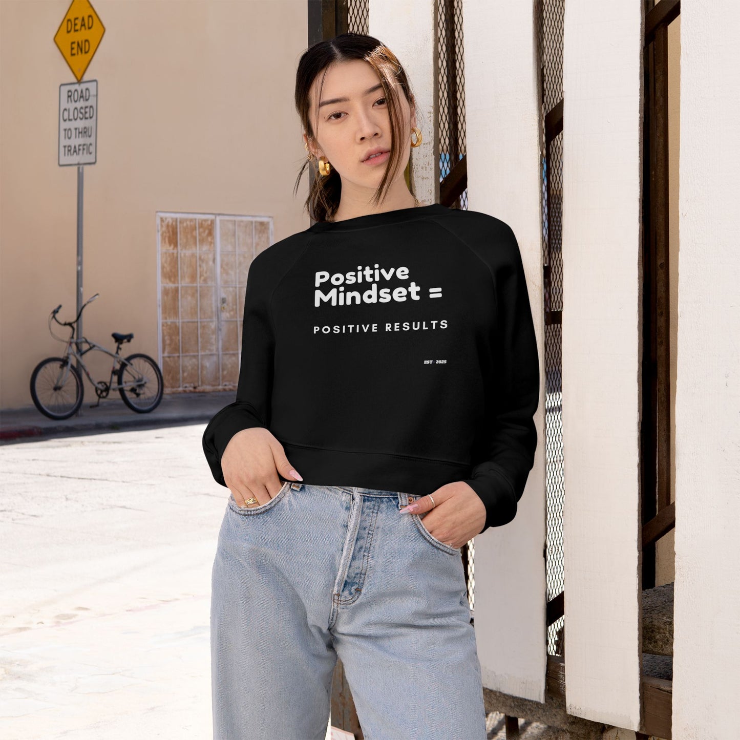 Positive Mindset Women's Cropped Fleece Pullover, Motivational Sweatshirt, Cute Casual Wear, Gift For Her, Inspirational Fashion, Cozy [...]