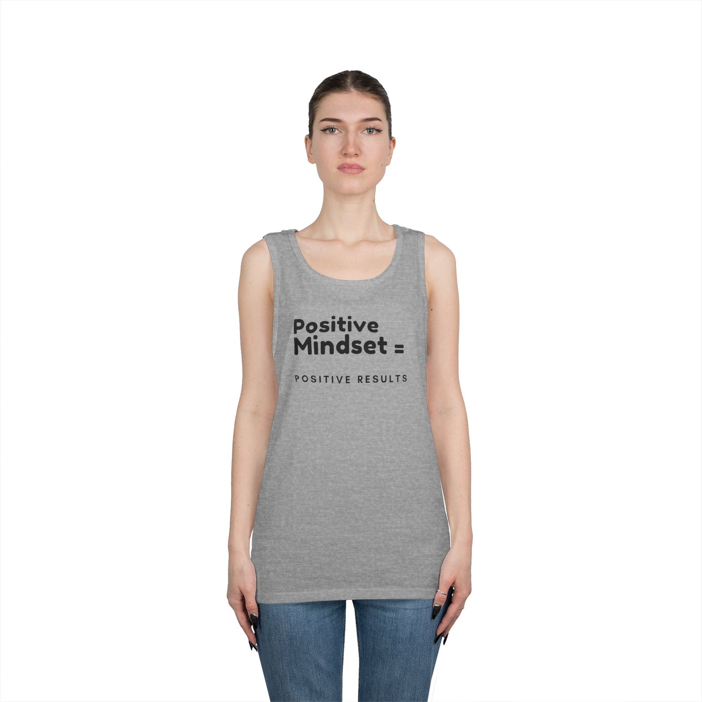 Positive Mindset Unisex Heavy Cotton Tank Top - Motivational Apparel for Everyday Inspiration