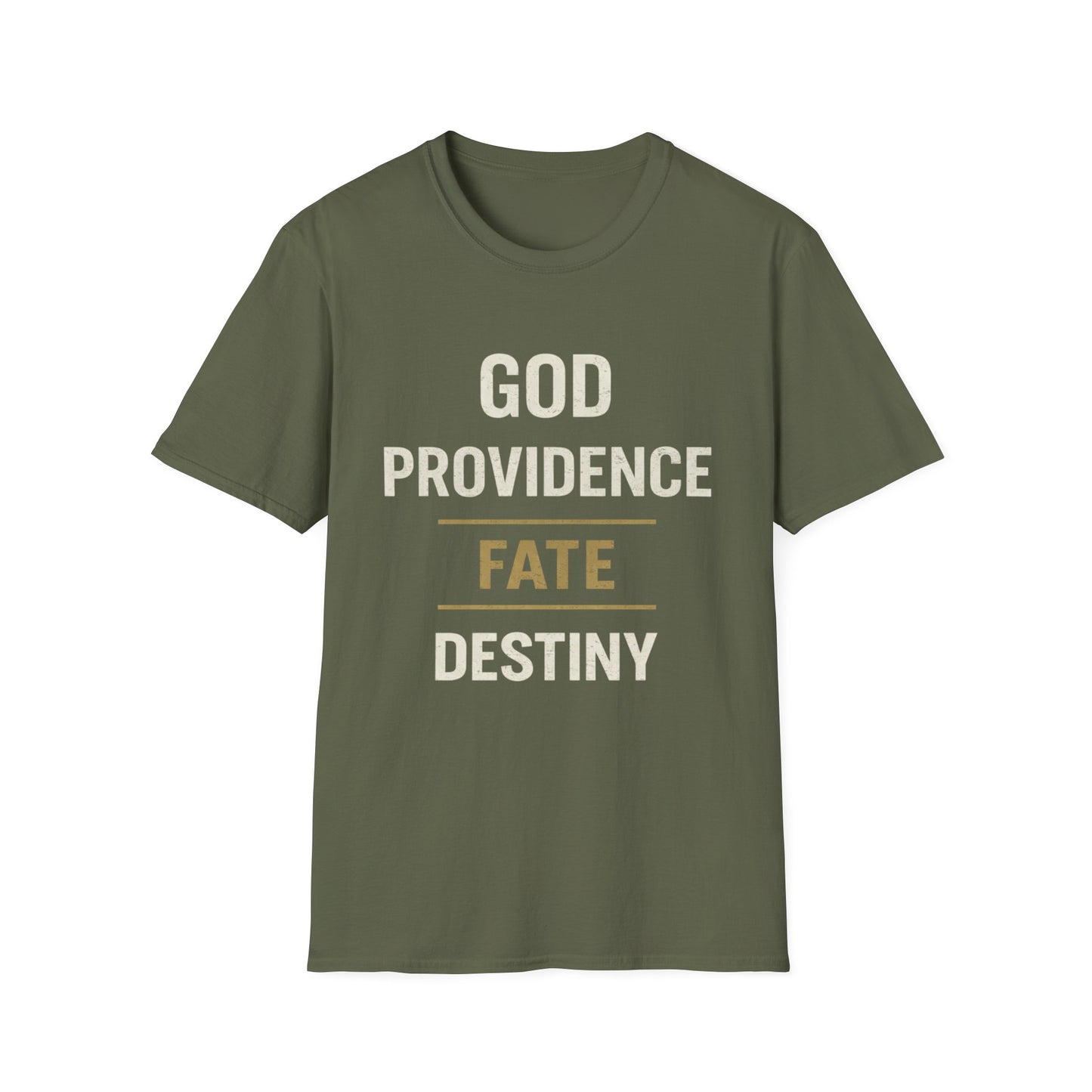 Faith Typography T‑Shirt — "God Providence Fate Destiny" Inspirational Christian Tee