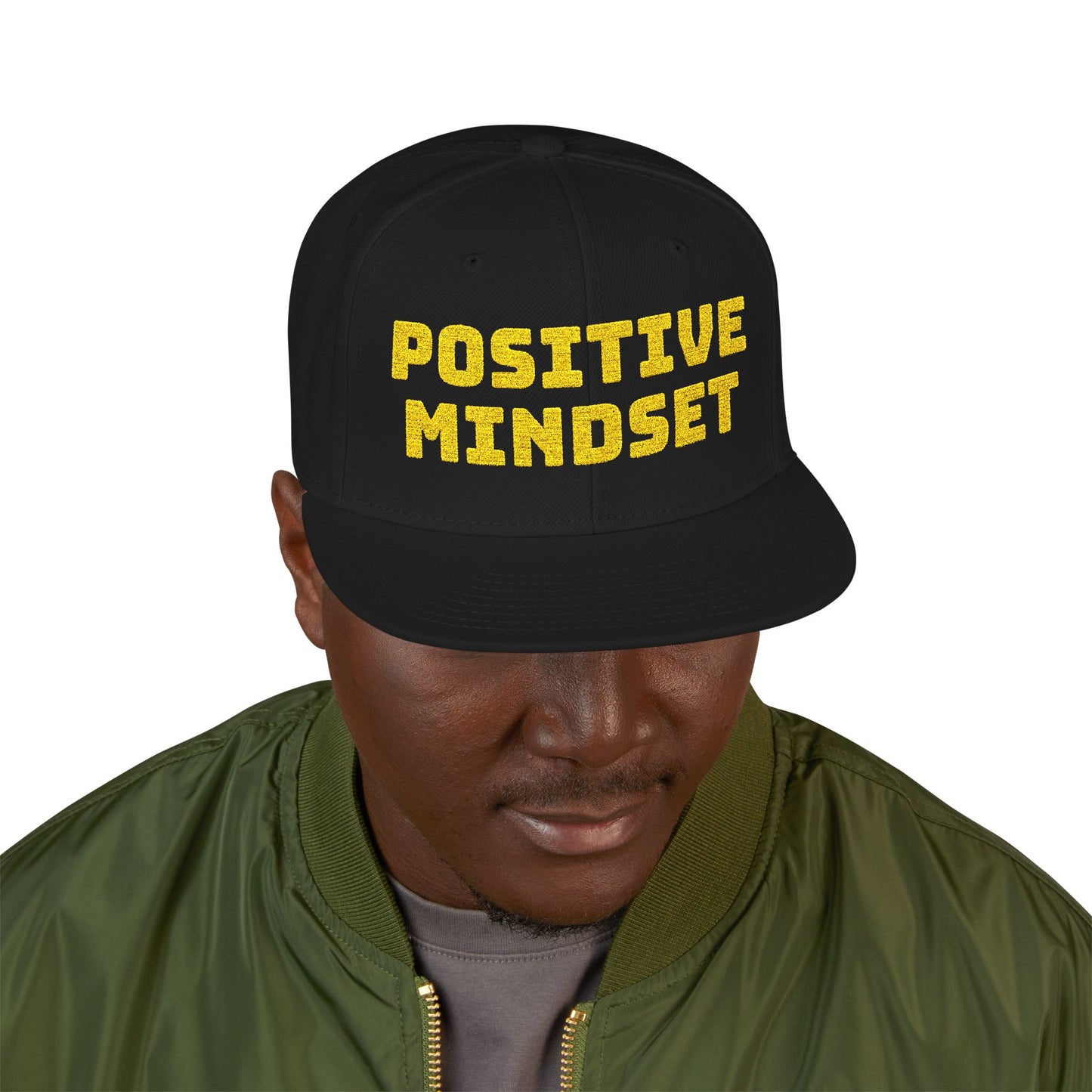 Snapback Hat — "Positive Mindset" Embroidered Streetwear Cap