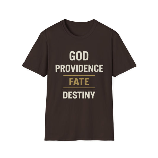 Faith Typography T‑Shirt — "God Providence Fate Destiny" Inspirational Christian Tee