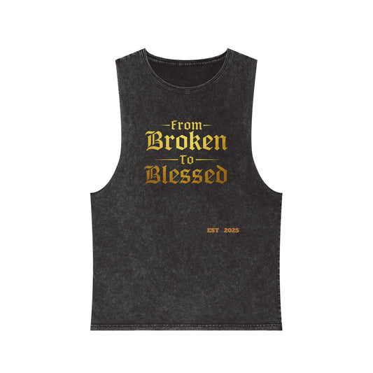 Tank Top - Blessed Believer Positive Stonewash Design