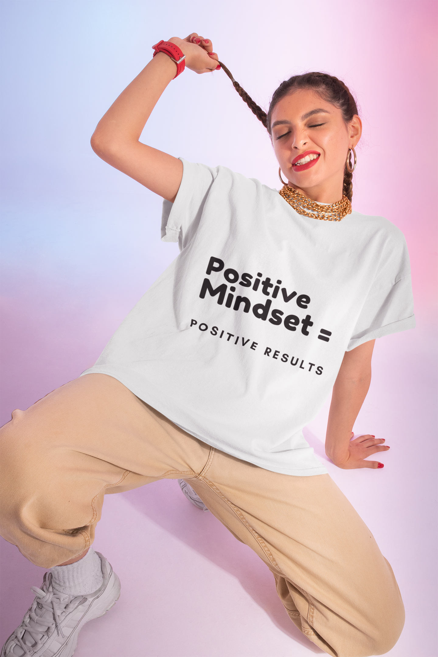 Positive Mindset Unisex Cotton Crew Tee - Motivational T-Shirt for Everyday Inspiration