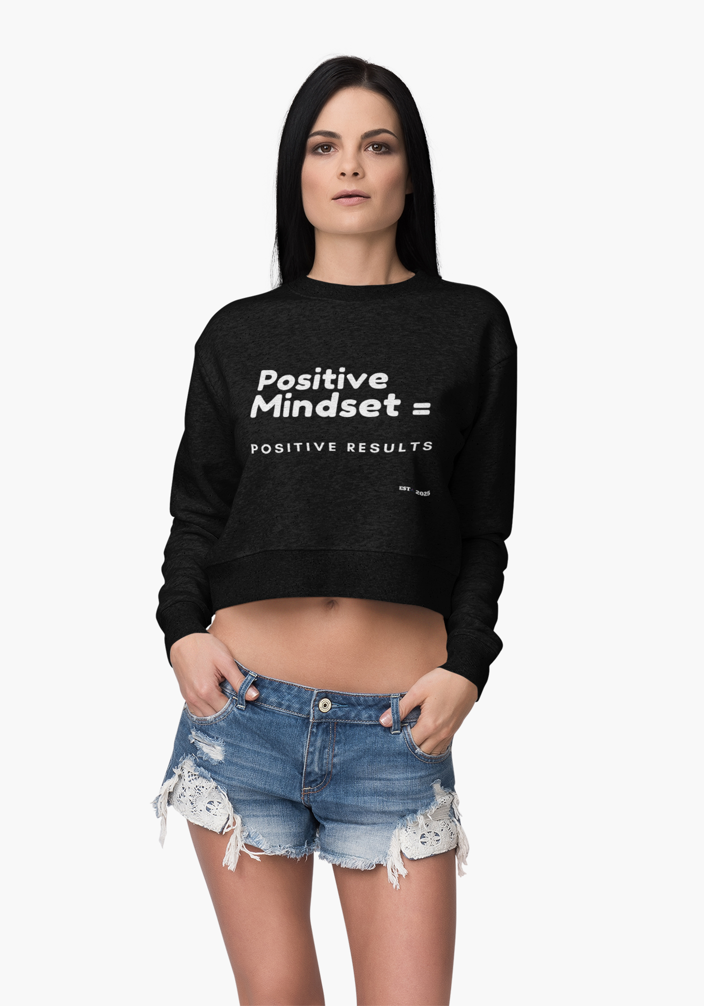 Positive Mindset Women's Cropped Fleece Pullover, Motivational Sweatshirt, Cute Casual Wear, Gift For Her, Inspirational Fashion, Cozy [...]