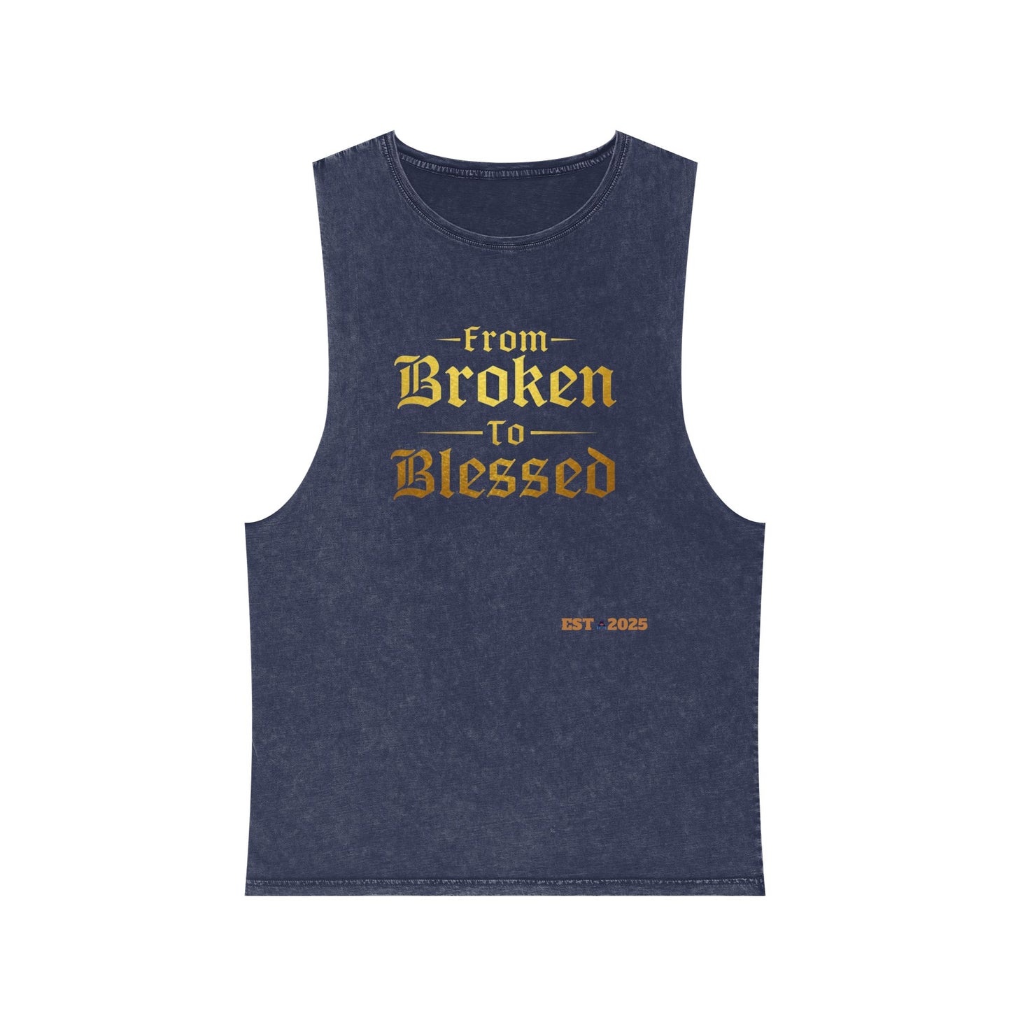 Tank Top - Blessed Believer Positive Stonewash Design