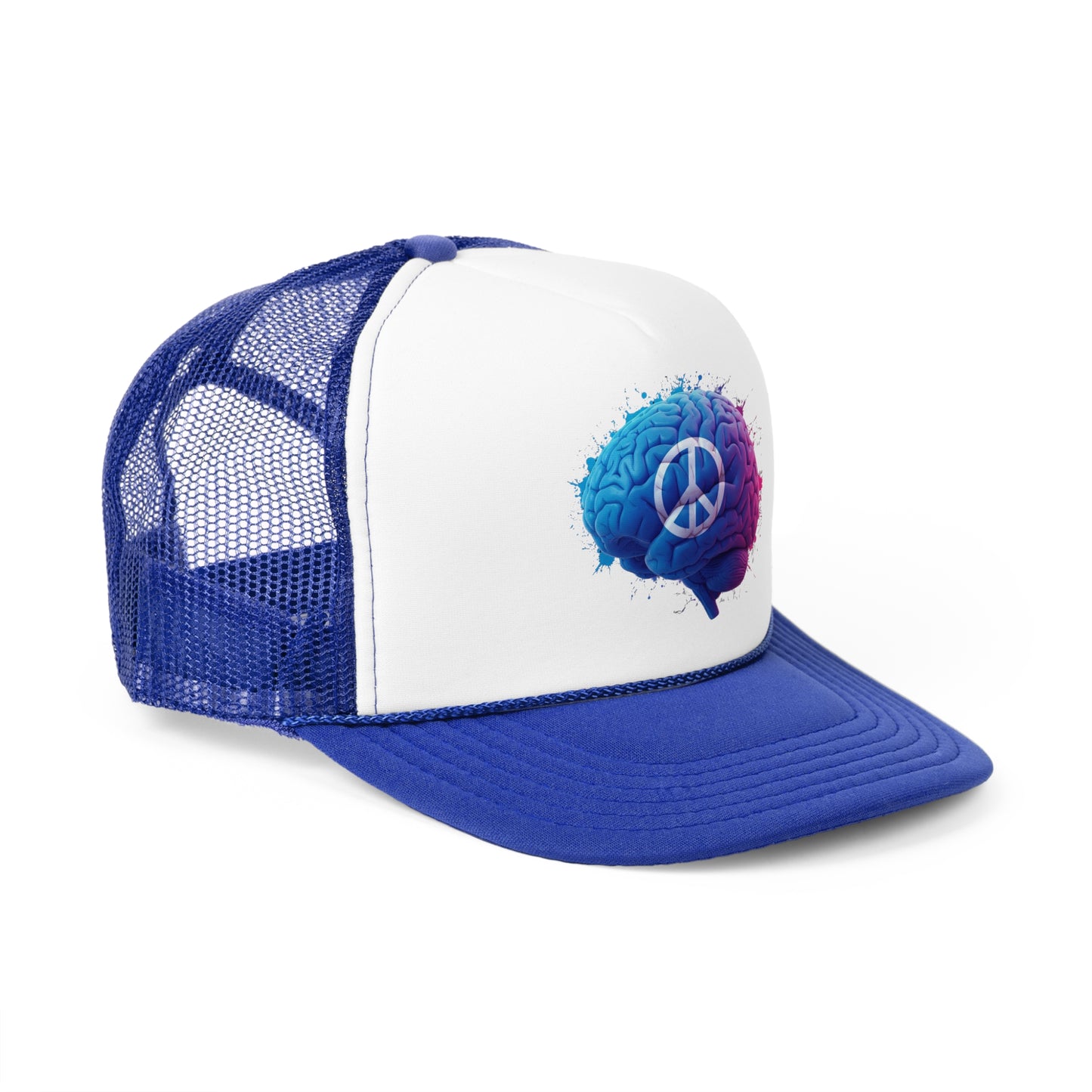 Psychology Peace Trucker Cap - Colorful Brain Design for Mindfulness and Creativity