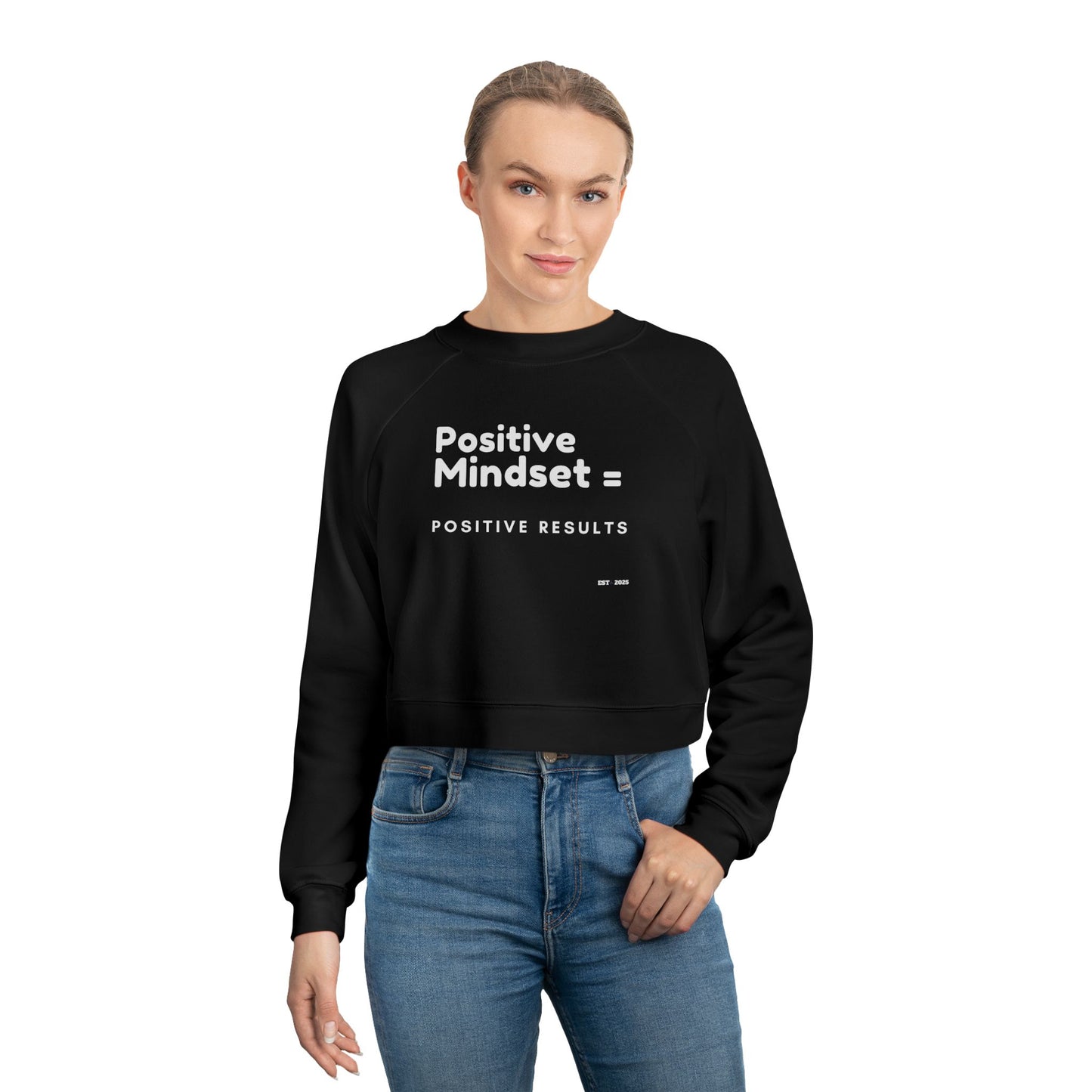 Positive Mindset Women's Cropped Fleece Pullover, Motivational Sweatshirt, Cute Casual Wear, Gift For Her, Inspirational Fashion, Cozy [...]